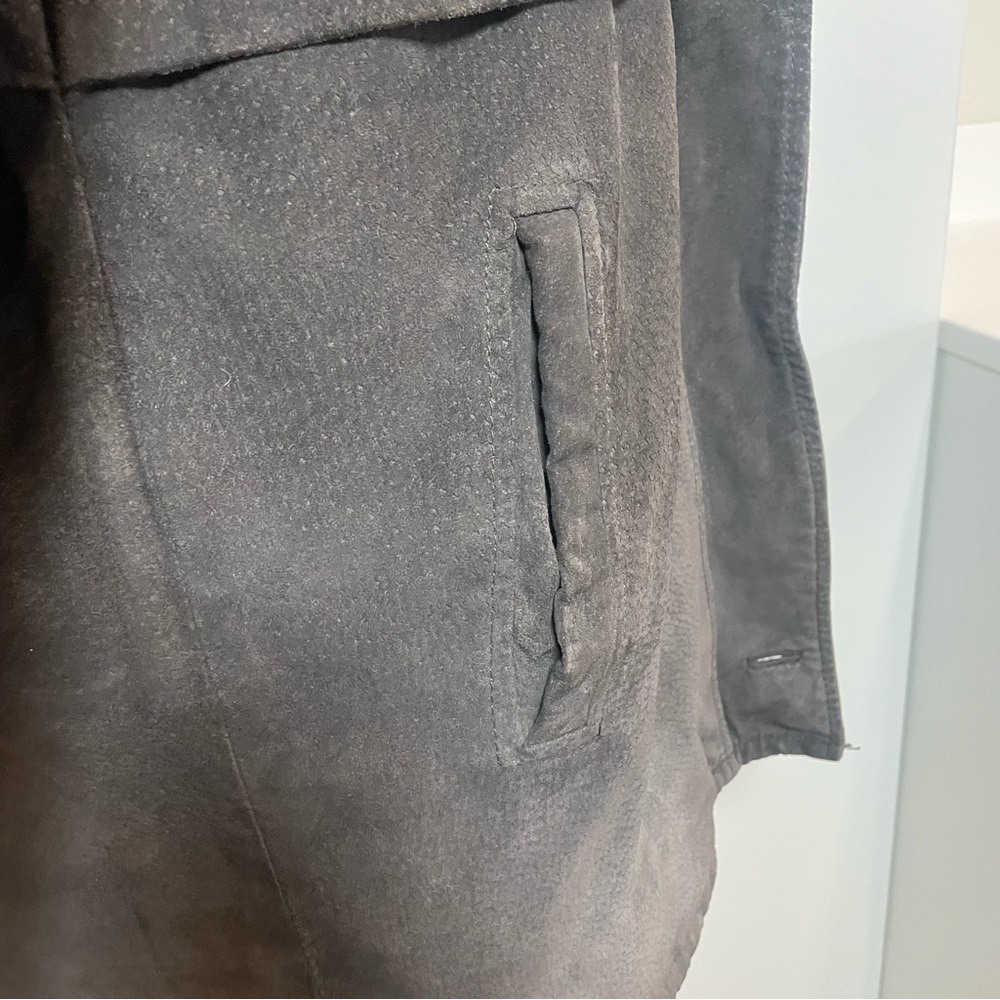 Wilsons Real Leather Brown Suede Coat Cozy Fur Lined Jacket Unisex - Picture 6 of 11